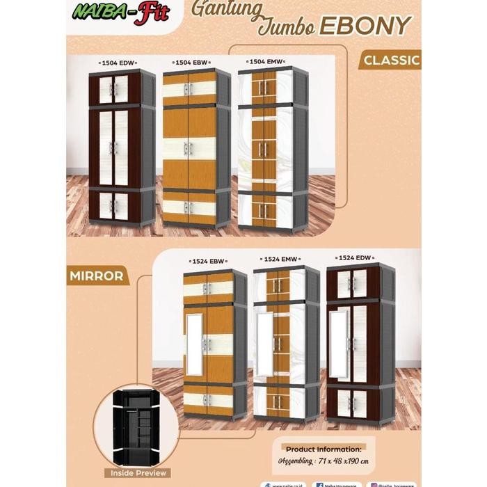 [NAIBA] MsC NAIBA Fit Gantung Kaca Jumbo Ebony