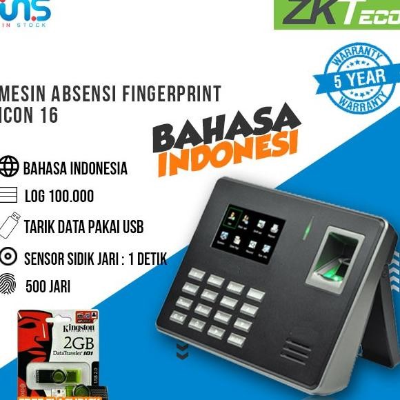 MESIN ABSENSI TERLARIS ICON-16 ICON 16 BISA TARIK DATA DENGAN MUDAH TERMURAH