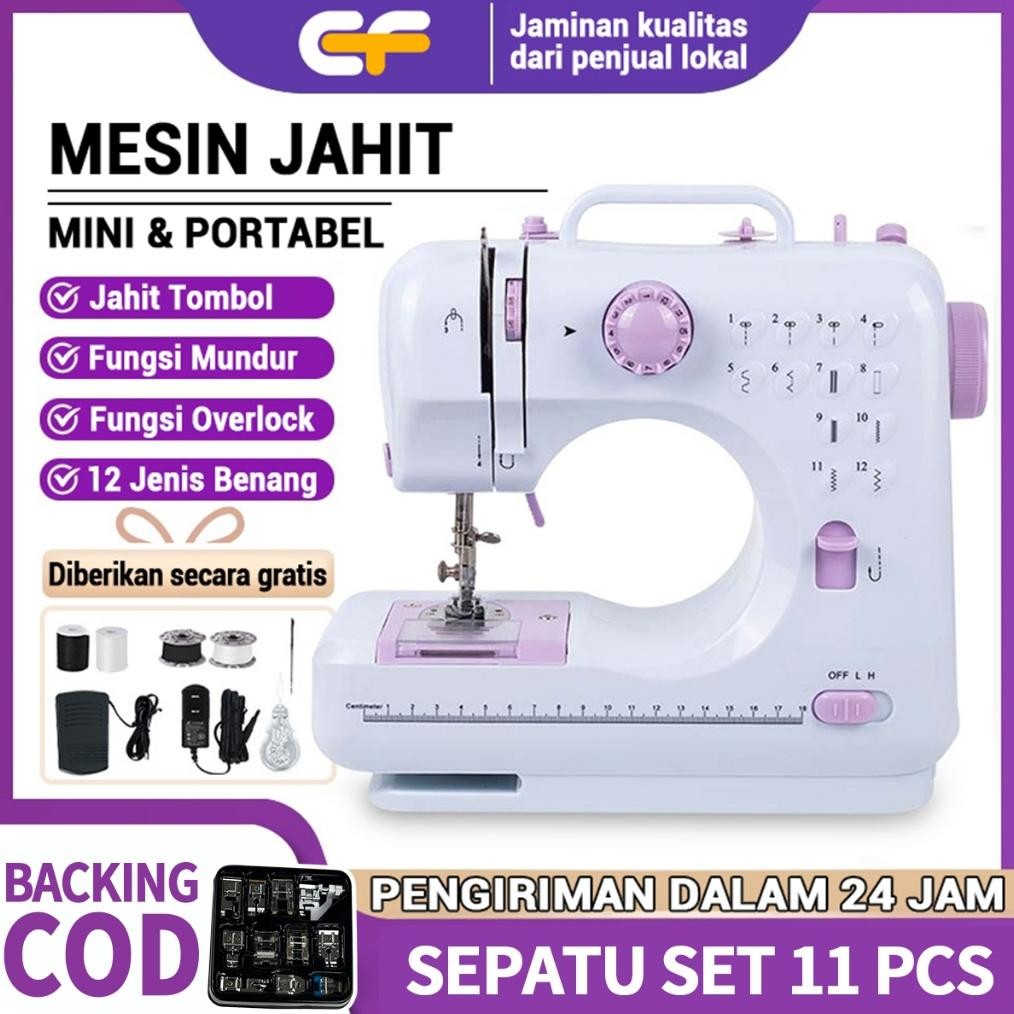 Upgrade & Spesial waktu terbatas Mesin Jahit Mini Portabel 705A dengan 12 Pola Jahitan, Cocok untuk 