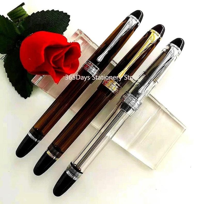 

Wingsung 699 Vacuum Filling Fountain Pen High Quality Acrylic Transparent Barrels Business Office Writing Ink Pens With Gift Box