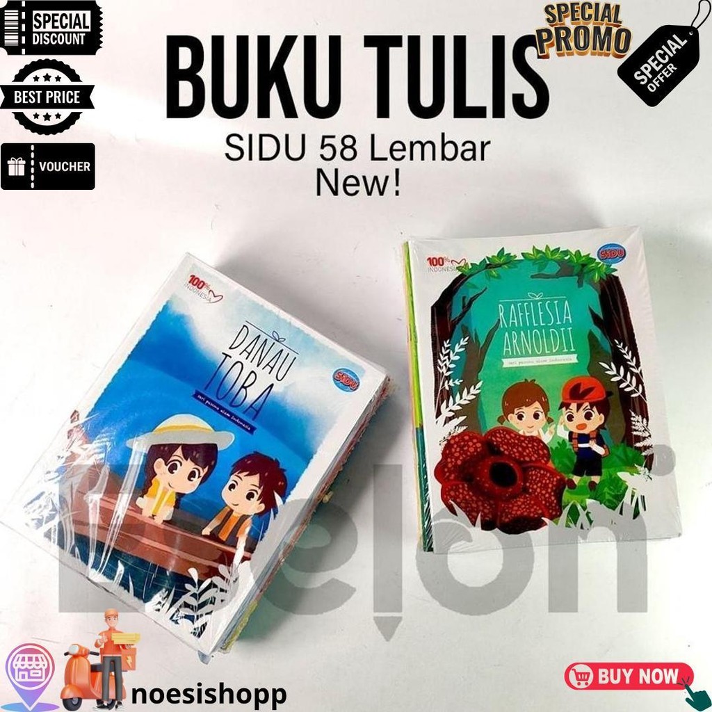 

10Pcs Buku Tulis Sidu Garis 58Lembar / 1Pack Buku Tulis Sidu 58Lembar D Terlaris