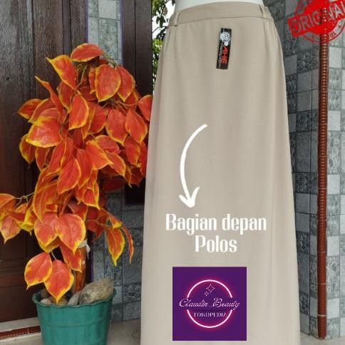 Rok Warna Cream Jumbo Rok Kerja Wanita Rok A Line Panjang Polos Formal