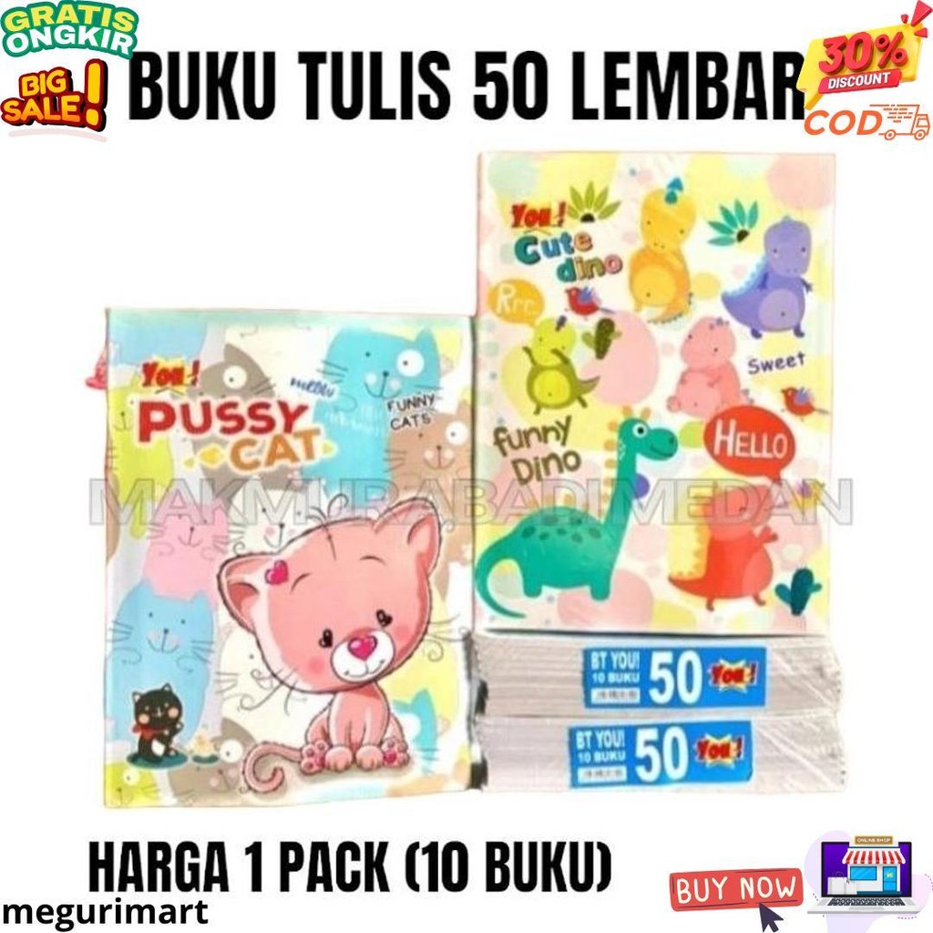 

(1Pack:10Pcs) Buku Tulis Isi 50 Lembar Termurah! Best Seller / Buku Tulis Sekolah Murah Bergaris Sa / Sp Isi 50 Lembar 10 Buku / Buku Tulis Murah 50 Sp / Sa D Cod