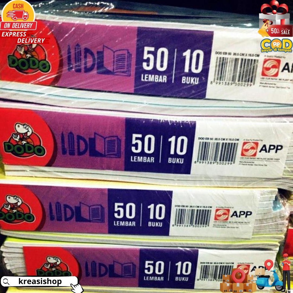 

Buku Tulis Dodo Isi 50 Lembar 1Pack D Cod