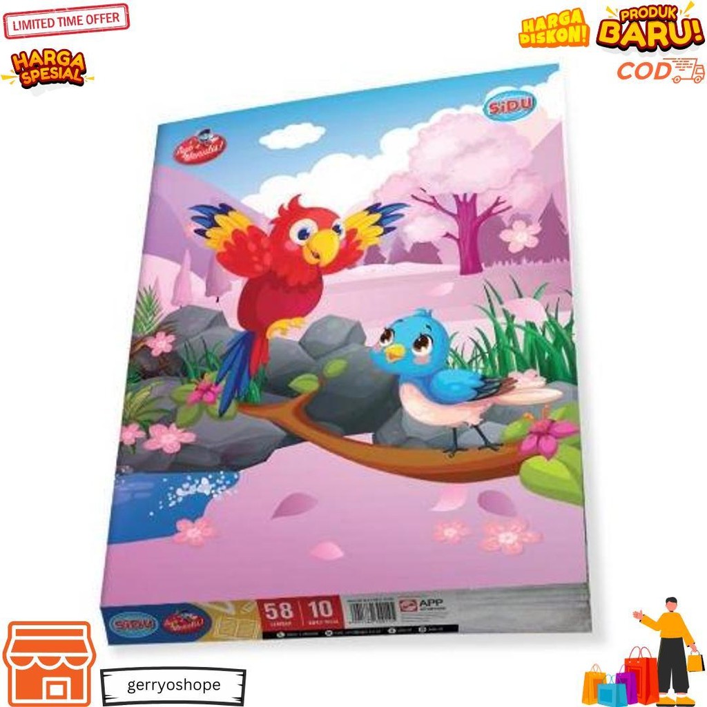 

Buku Tulis Sidu 58 Lembar / Buku Tulis Bergaris [Pack-10 Pcs] D Cod