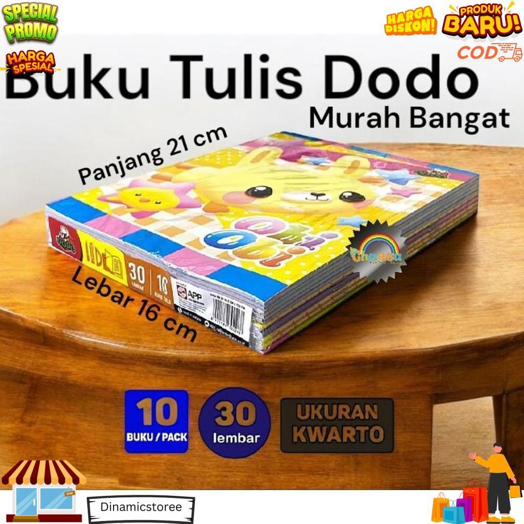 

(Pack) Buku Tulis Dodo 30 Lembar / Buku Tulis Murah / Buku Tulis Dodo 38 / Buku Tulis Dodo 58 D Promo Puncak