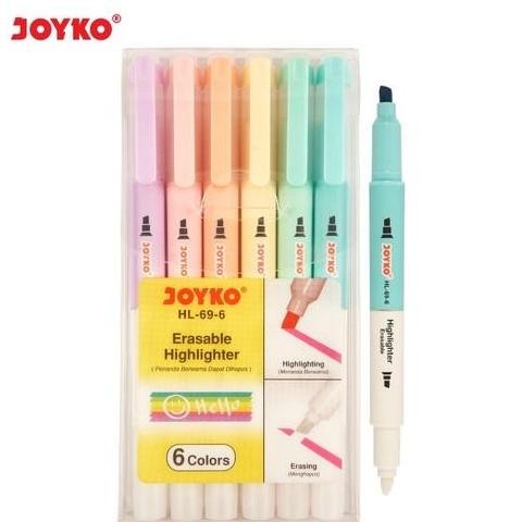

Baru JOYKO HL-69-6 ERASABLE HIGHLIGHTER 1 SET ISI 6 PCS DUAL TIP / PENANDA