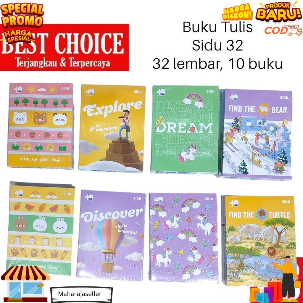 

Buku Tulis Sidu 32 Lembar (10 Pcs) D Promo Puncak