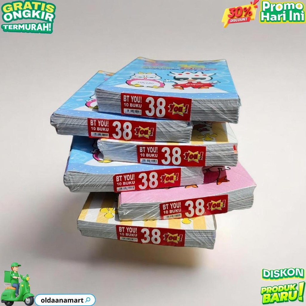 

Buku Tulis Isi 38 Lembar 1 Pack Isi 10 Buku D Gratis Ongkir