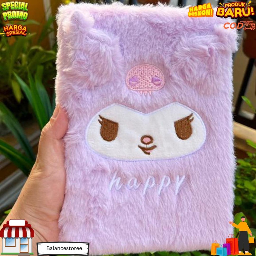 

Buku Notebook Bulu Sanrio / Buku Bulu Sanrio Hello Kitty / Cinamon / Melody / Kuromi D Sale