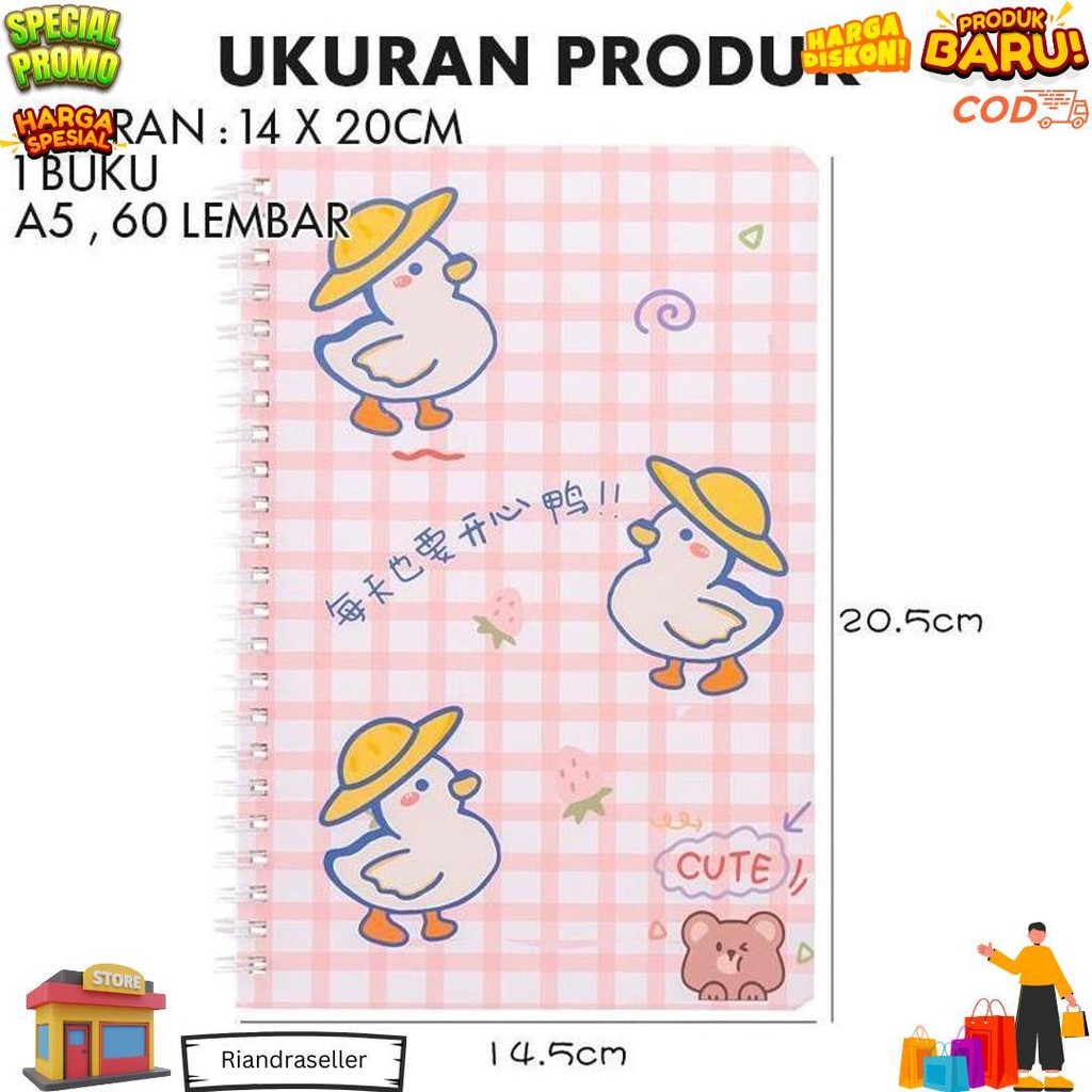 

Korea Diary Book Motif Karakter A5 Size / Catatan Harian Kecil Notebook Ukuran A5 Berbagai Motif Karakter Buku Catatan Sekolah Kuliah Aesthetic D Promo 4.4