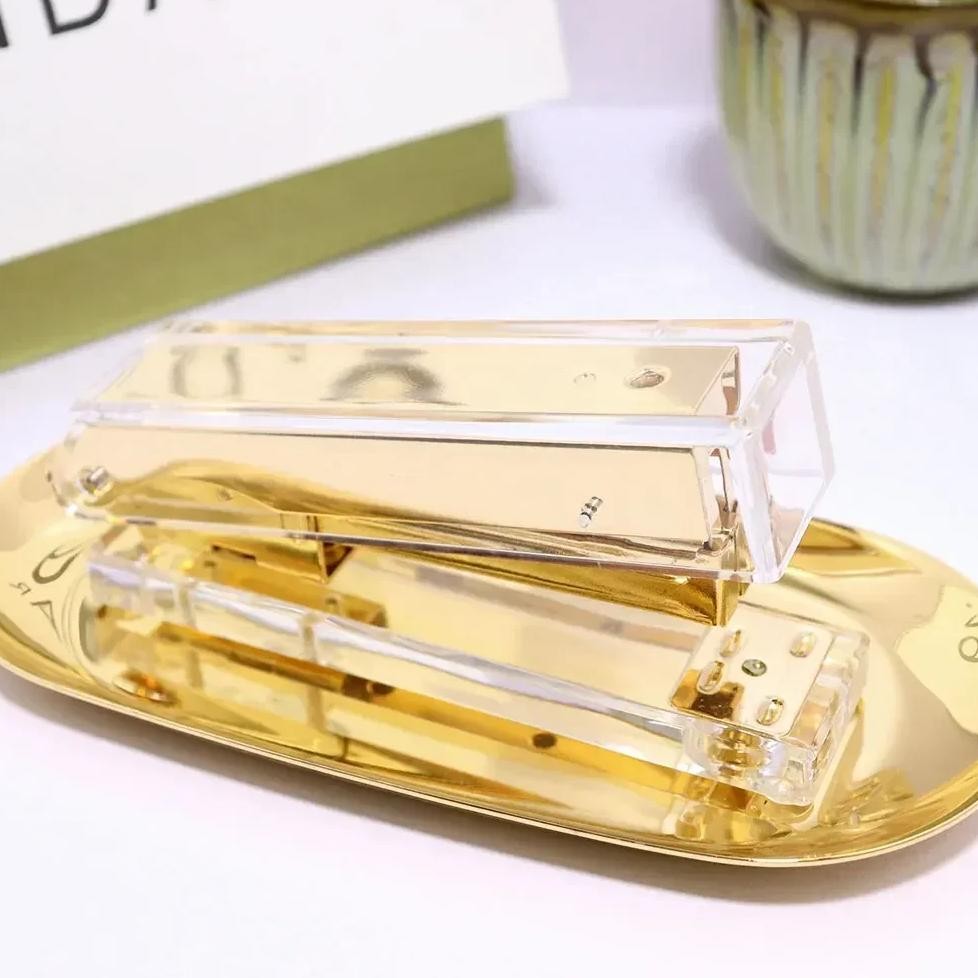 

Office Gold/Gold/Black/Silver/Rainbow Duty Stapler Staplers Transparent With Binding Staples Acrylic Paper Heavy Rose