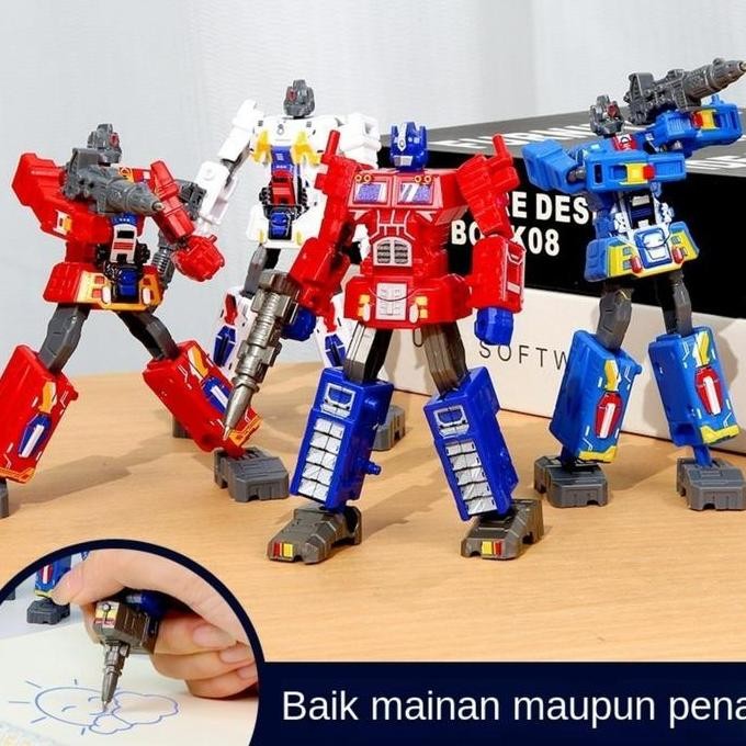

INJKT Robot Pen Transformers Toy Pena Optimus Prime Writable Toys Siswa Pen Pen Robot's Robot's Pena Hadiah Anak Laki -Laki