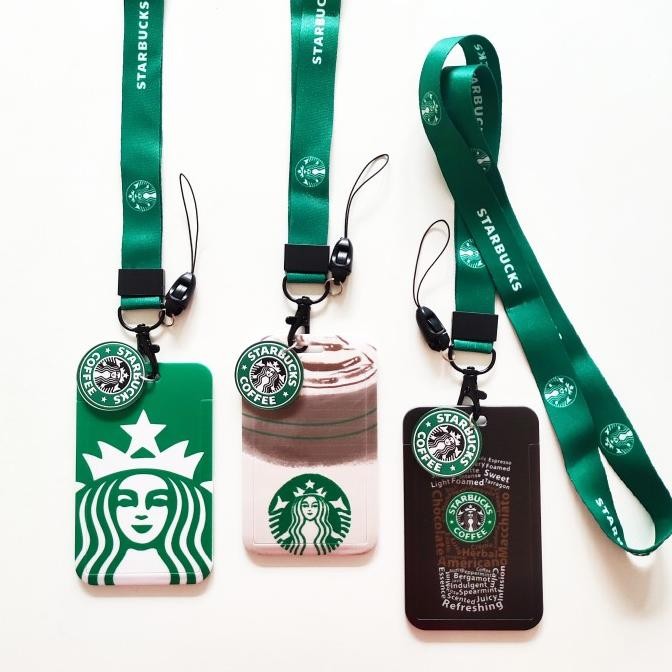 

READY ID Card Holder Name Tag Lanyard / Kalung Kartu Logo Starbucks Coffee 2 NEW