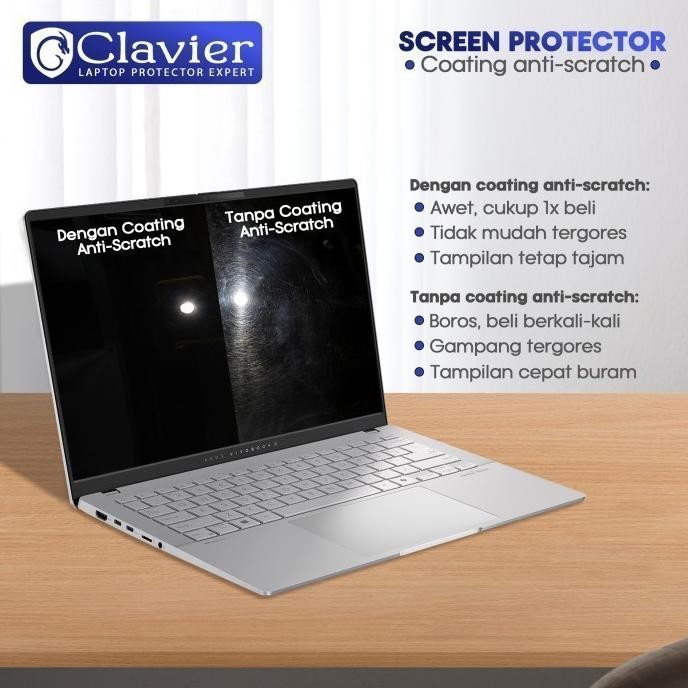 screen protector anti gores cover garskin laptop asus zenbook 14 ux3405 ux3405c ux3405ca clear anti 