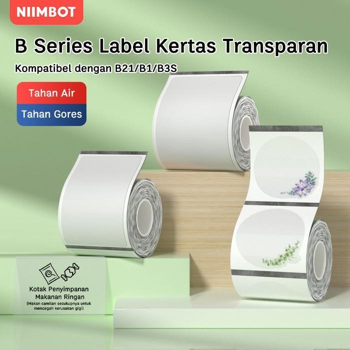 

(2 Gulungan) Niimbot B21/B1/B3S Kertas Cetak Label Stiker Nama Transparan Stiker Tahan Air Stiker Nama Kartun Perekat Diri Label Kecil Label Termal Stiker Label Harga Original Dan Terpercaya