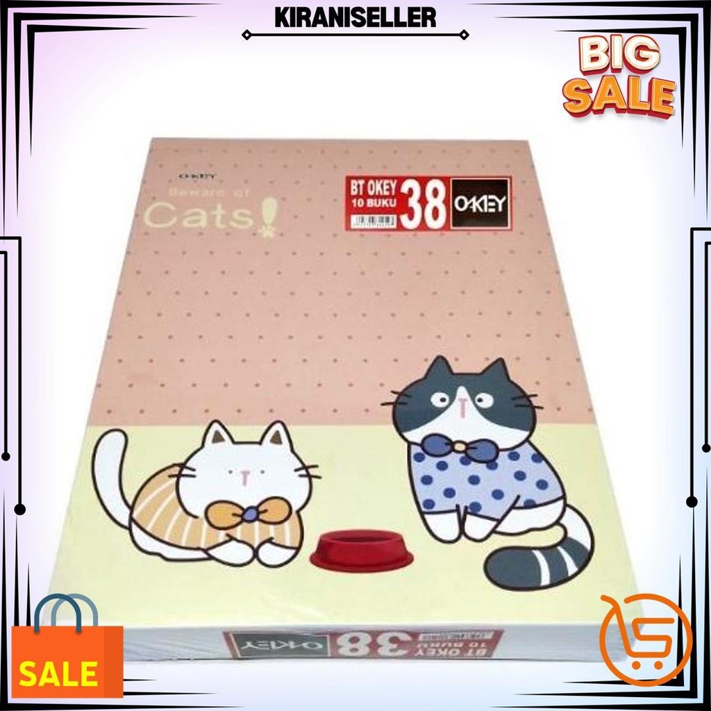 

(10 Buku) Buku Tulis Sekolah 38 Lembar Kiky / Buku Okey Garis Isi 1 Pack D Best Seller