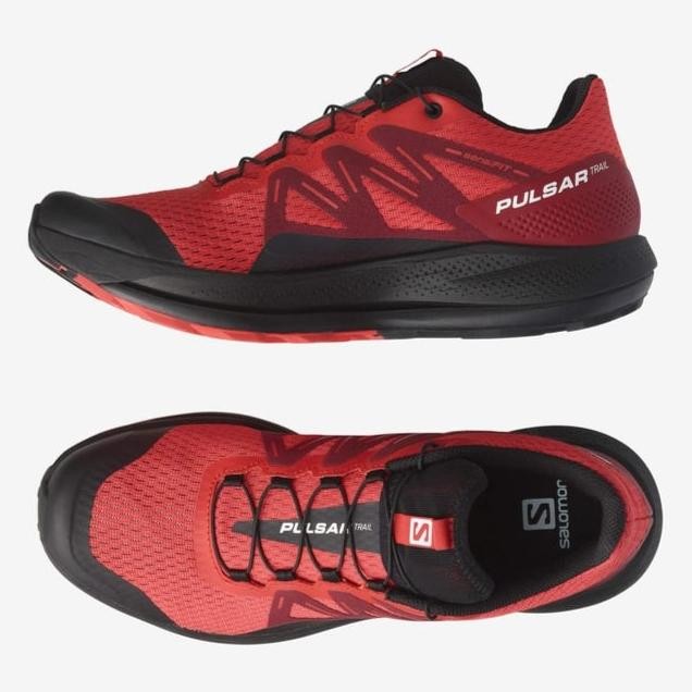 Terlaris Sepatu Lari Mens Trail Running Salomon Pulsar Trail Poppy Red