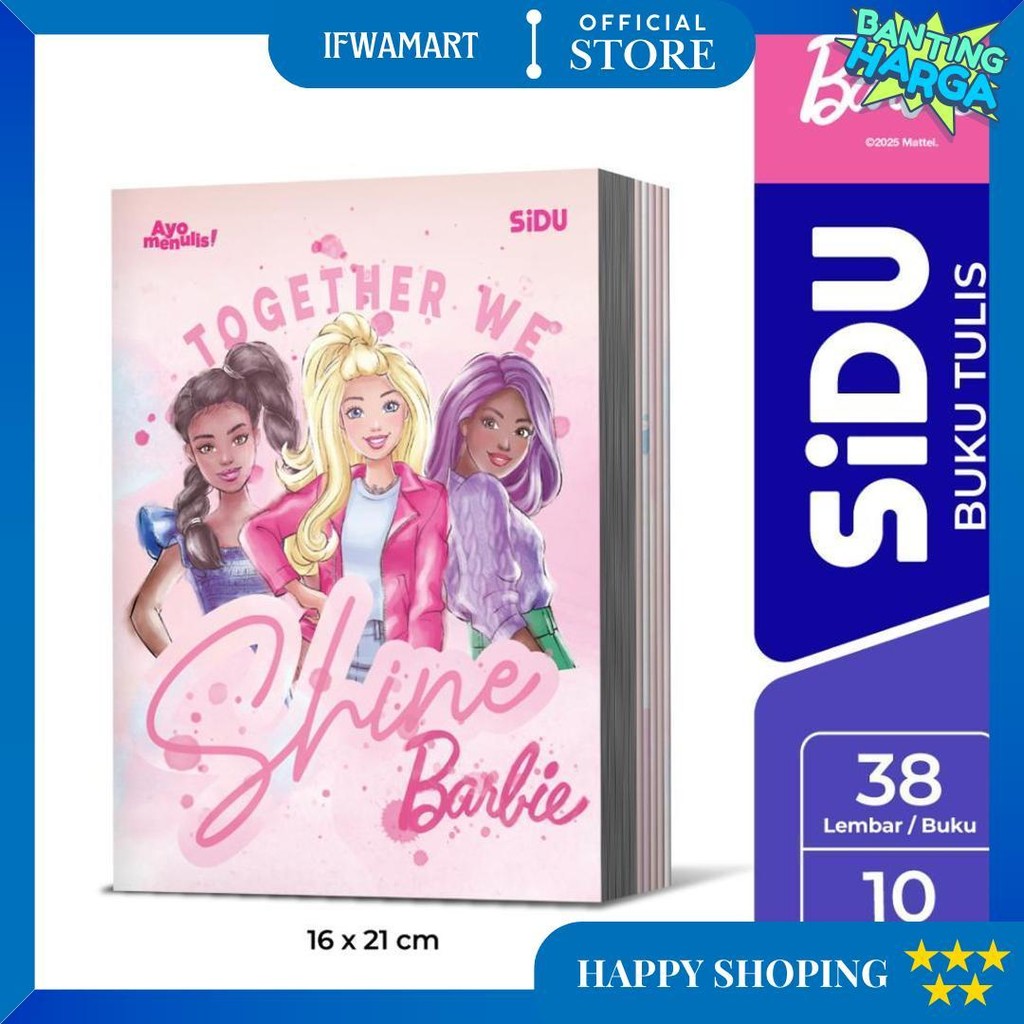 

Sidu Buku Tulis Barbie 38 Lembar - 10 Buku D Cod