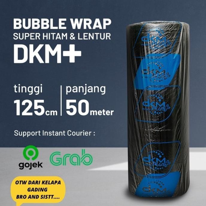 

tersedia plastik bubble wrap hitam ekonomis berkualitas dkm+ 125cm x 50m