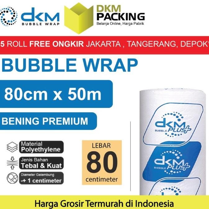 

tersedia plastik bubble wrap bening premium 80cm x 50m tebal dkm+ bubblewrap