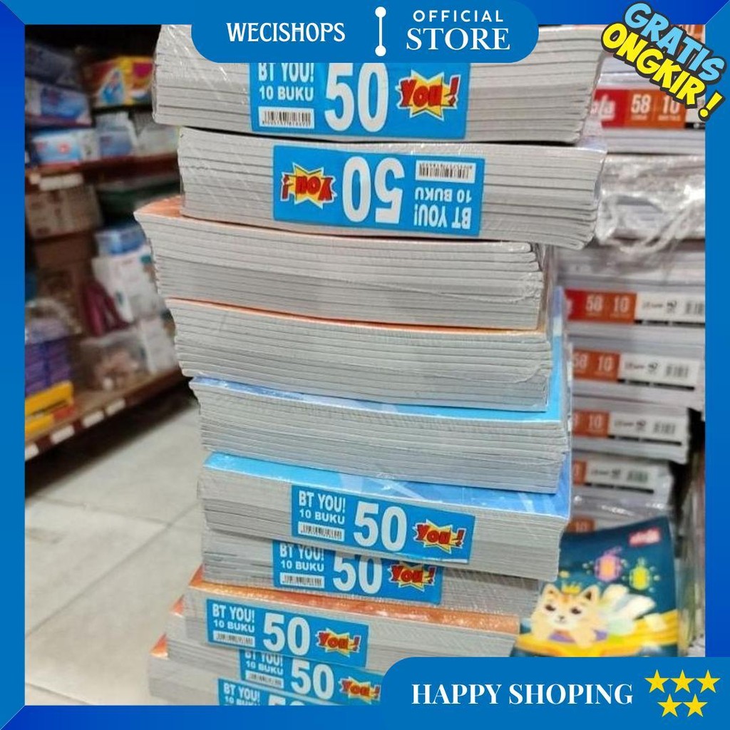

(10 Buku) Buku Tulis Murah You Isi 50 Lembar 1 Pack / Kualitas Di Bawah Sidu D Promo 4.4