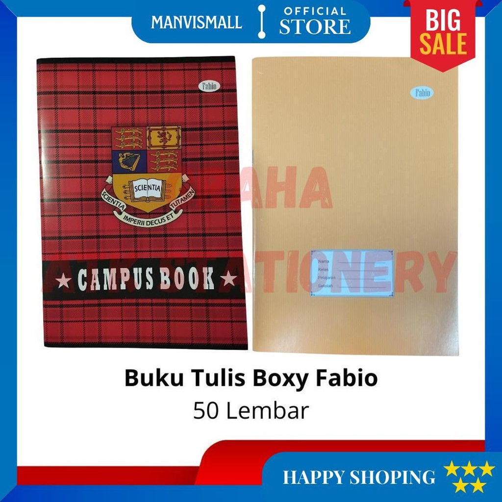 

[1 Pcs] Buku Tulis Panjang Boxy 50 Lembar Murah / Buku Bergaris Campus Kraft Coklat Sekolah Boxy D Best Seller