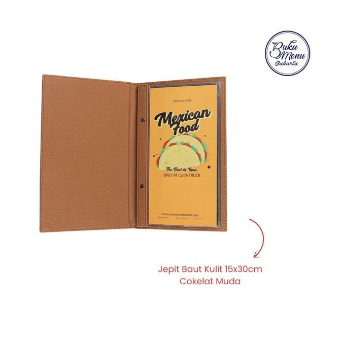 

Buku Menu Jakarta - Buku Menu Kulit Premium Jepit Baut Isi Plastik Mika 15x30cm Coklat Muda dan Coklat Tua - Cafe, Coffee Shop, Restoran, Hotel LS