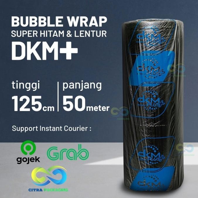 

tersedia plastik bubble wrap roll hitam premium 125 cm x 50 m - dkm black