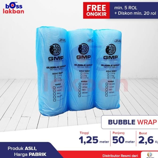 

tersedia (gosend / grab) bubble wrap bening gmp 125 cm x 50 meter