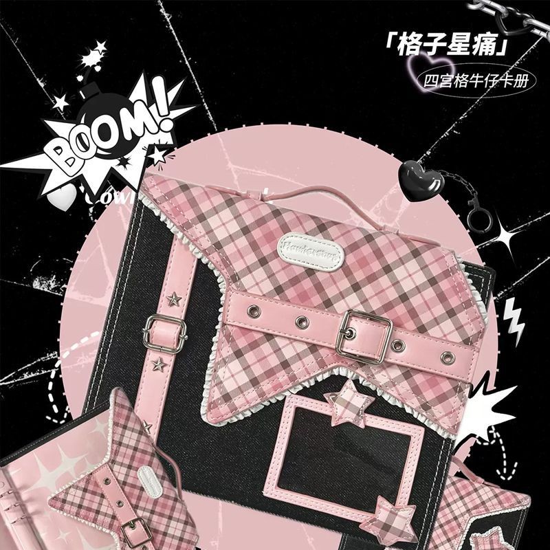 

A5Pengikat Kartu Denim Y2k Buku Jurnal Truk Mini Akun Tangan Empat Kisi Terlihat Baik