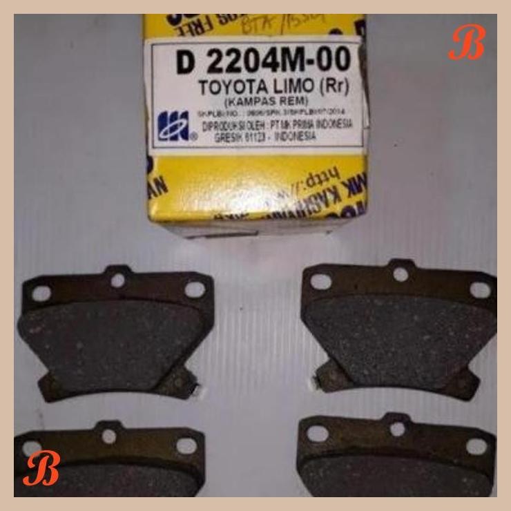 [SMM] MK KASHIYAMA KAMPAS REM BELAKANG BRAKEPAD D2204M TOYOTA ALTIS, VIOS