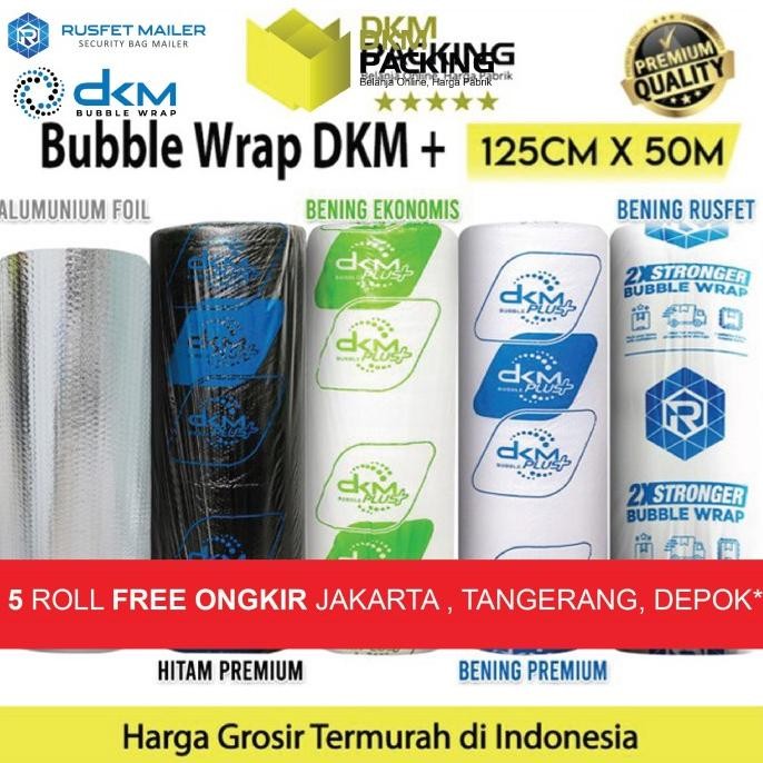 

tersedia bubblewrap 125cm x 50m plastik bubble wrap roll dkm plus premium murah