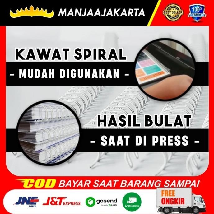 

spiral kawat jilid A4 3/4 nomer 12 ring kawat spiral jilid kertas buku murah