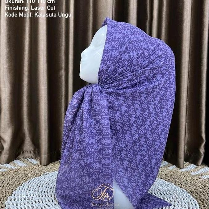 Diskon HIJAB SEGI EMPAT VOAL MOTIF SUTA UNGU