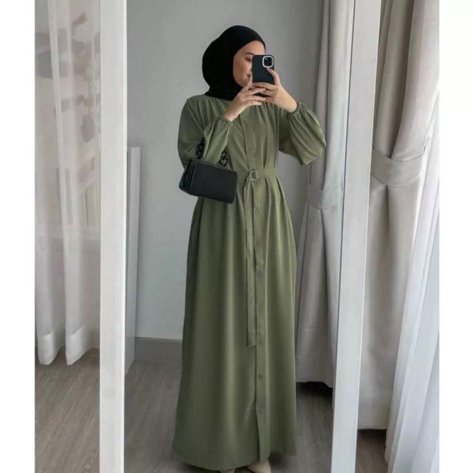 Gamis Kayla Crinkle Airflow Polos | Dress Crinkle Polos Busui | Baju Gamis Lebaran Viral/Baju Gamis 