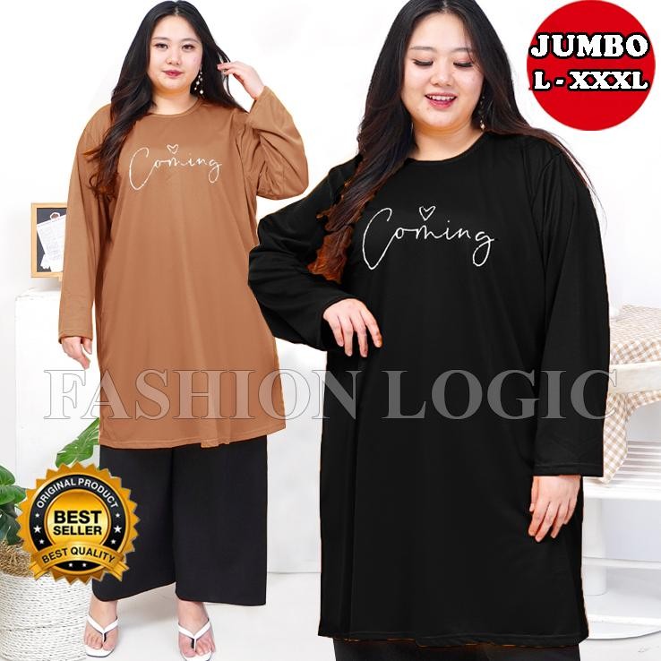 Atasan Tunik Kaos Wanita Jumbo Big Size Ld 120 130 Dan 140