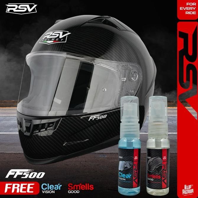 Helm RSV FF500 Carbon Glossy Single Visor - Full Face