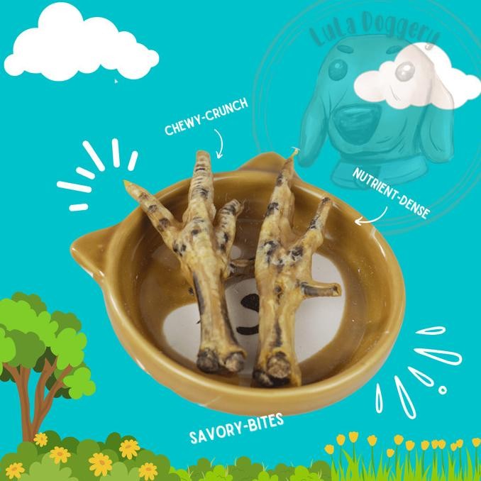 kolasaj TURMERIC CHICKEN FEET by Lula Doggery Snack Anjing & Kucing Homemade