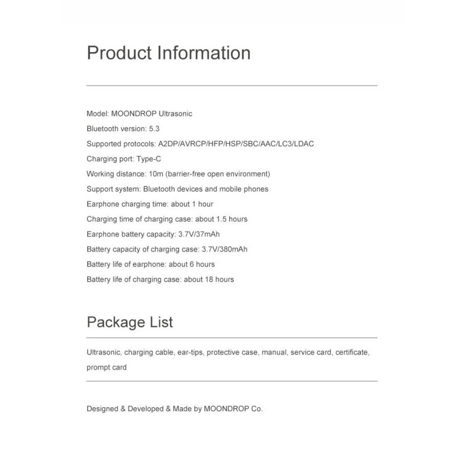 Promo Moondrop Ultrasonic Bluetooth 5.3 Anc Ambient Mode Hybrid True Wireless Tws