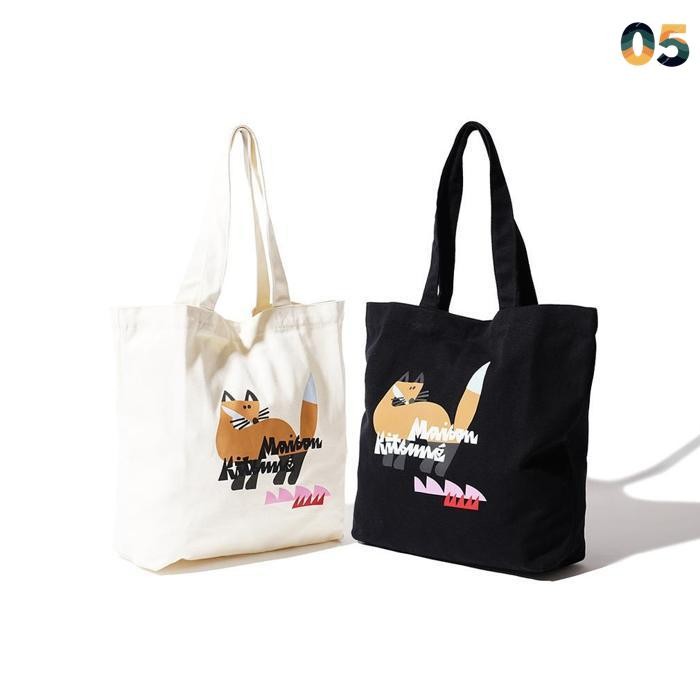 original mks orange fox graphic tote bag
