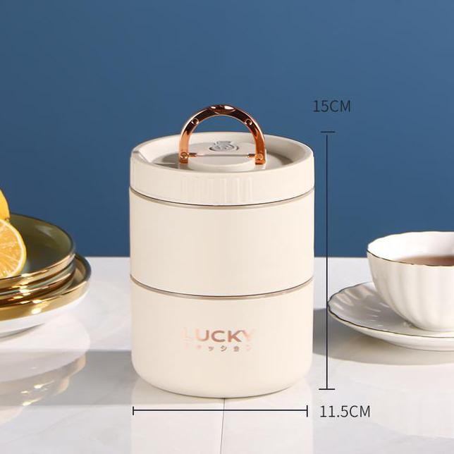 TEMPAT BEKAL MAKANAN KOTAK MAKAN SIANG STAINLESS STEEL 304 LUNCH BOX DAPAT DI-MICROWAVE PORTABEL TER