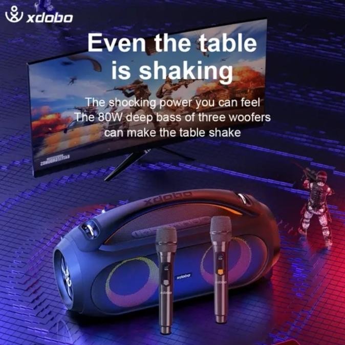Promo Xdobo Vibe Plus Karaoke 80W Best Audio Speaker Bluetooth Wireless Original