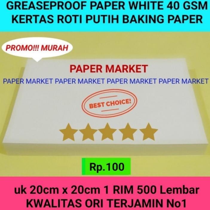 

Erta Roti Putih Greaeproof R White 40 Gm 2020Cm 1Rim Lembar .