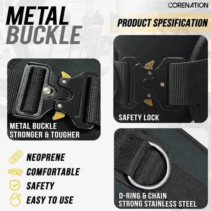 Corenation Dipping Belt | Dip Belt | Gym & Fitness | Sabuk Pull Up Original Dan Terpercaya