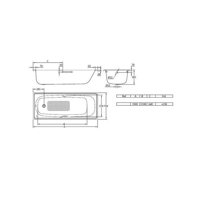 Murah Bathtub Tanam Toto Fb1500-70 Komplit Set