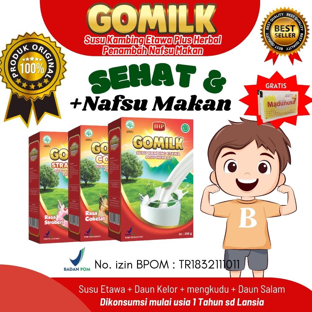 

GOMILK susu kambing etawa plus herbal menambah nafsu makan dan nutrisi anak