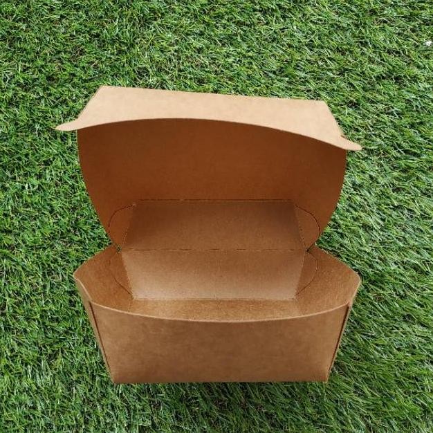 

At43 @25 Pcs Wadah French Fries Burger / Brown Kraft Paper Murah