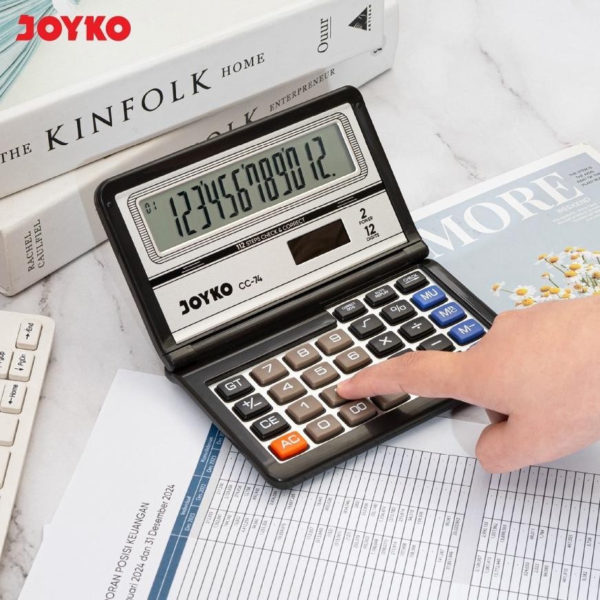 

Fg-7 Ss-64 Joyko Cc74 Big Display Check & Correct Calculator 12 Digit - Kalkulator Lipat Meja Cc 74 Terlaris