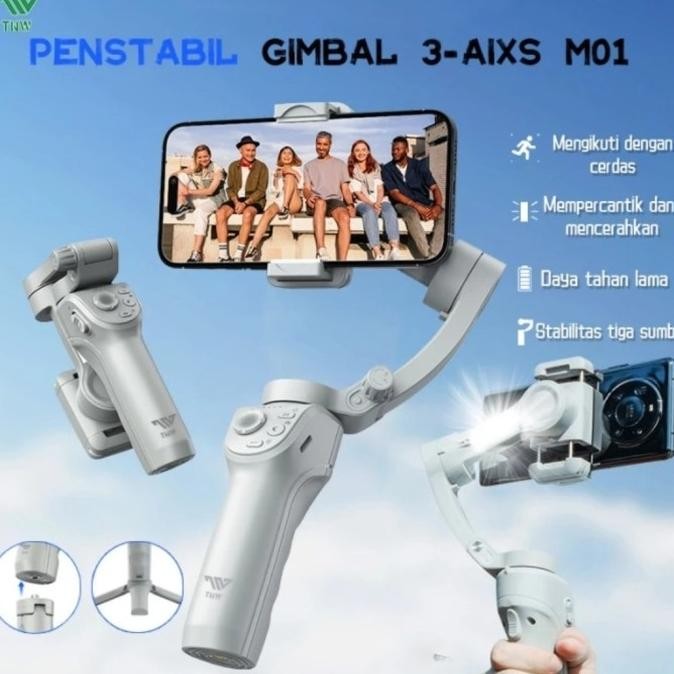 TERMURAH - Gimbal stabilizer TNW M01 3 AXIS stabilizer handphone